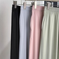 小個子防曬褲女高腰垂感直筒休閒運動長褲冰絲薄款闊腿褲顯腿長