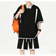 ANYOU 루즈핏 슬림업 남성 스포츠 세트 통기성 쿨링 여름 캐주얼 세트