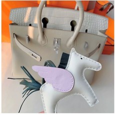 오렌지 백참가죽 백참 양가죽 가방참 태슬 1 드림퍼플 검은색 키홀더 말, 1개, H. 밀크셰이크 화이트 파인그린 드리미 퍼