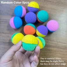 5개입 반려묘용 폼볼 장난감 스펀지볼 부드럽고 튼튼하며 조용한 고무공 물기 세척 용이, 01 Random Color-5pcs
