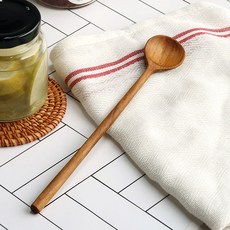딱다구리 티크나무 일자형 머들러 롱 티스푼 22cm, 1개, 우드 1개, 우드