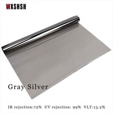 자외선 차단 창문 프라이버시 필름 회색 실버 일광 가정 및 사무실용 단방향, 2) 15x500cm