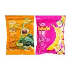 웰루츠 냉동 아보카도 500g + 바나나 1kg 냉동과일 스무디 쥬스, 1세트, 1500g
