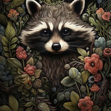 토끼 소박한 너구리 개구리 양 사슴 곰 여우 숲 포스터 페인팅 인쇄 거실 홈 장식, 7. 06