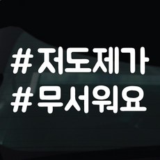 디자인황소 해시태그 스티커 차량스티커 차량 자동차 시트지 데칼, 1개, 03 저도제가무서워요