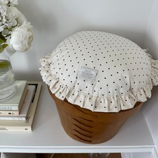 아소브 블랙도트 프릴 원방석커버, 블랙도트프릴원방석40