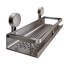 太空鋁浴室置物架 吸盤置物架 廁所置物架 60*12*4cm 槍灰色, 1個