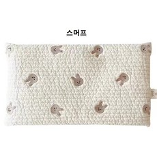 돗투돗 유아용 소프트 에어 베개 한국 순면 누빔 신생아 땀 흡수 베개 아기 토우 방지 통기성 자수 양면, 요정 토끼 베개