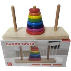 HANNO TOWER 木製彩虹塔 河內塔 兒童益智早教玩具, 1