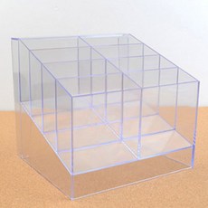 경사형 다용도정리함 투명정리함, 4단, 투명