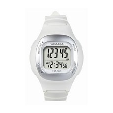 야마사 시계 계기 시계 만보계 WATCH MANPO 화이트 손목시계식 만보계 TM-360W, 1개, 상세페이지 참조