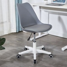 회의용 의자 바퀴달린 사무실 등받이 컴퓨터 공부 학생, 팔걸이 없음, 튤립 그레이+그레이 쿠션