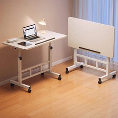 라온프리 각도조절 접이식 이동식 사이드테이블, 화이트