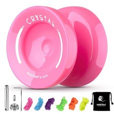 MAGICYOYO K2 Plus 아동용 크리스탈 반응성 요요 초보자를 위한 핑크 중급용 교체용 무반응 베어링 포함 요요 스트링 6개 가방 리무버 (스카이 핑크) 3800, K2 스카이 핑크