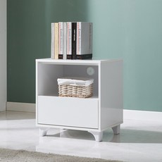 가온리빙 아크 500 2단 오픈 발통형 협탁, 화이트