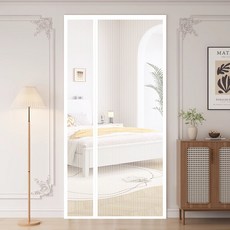 폴라도레 찢어지지 않는 사이드 도어 방충망 현관 자석 찍찍이 모기장, 2번 - 화이트(기본망)