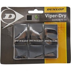 오버그립 테니스 그립 테이프 라켓 교체 던롭 스포츠 바이퍼드라이 울트라 드라이 3팩 블랙 V12, Black, 1개