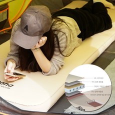 차박 캠핑 3D 스판 자충 에어매트 싱글 베이지