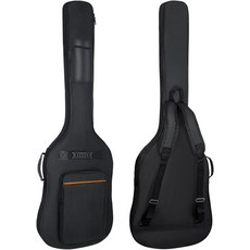 뮤즈노트 베이스 기타 케이스 긱 백팩 패딩 가방 소프트 0.35인치 경량 방수(블랙), 1개