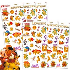 아동용 라이온 킹 스티커 - 파티 선물 가방 베이비 샤워 공예 등을 위한 라이온 킹 스티커 150개 번들 | Disney 라이온 킹 파티 용품, 아동용 라이온 킹 스티커 - 파티 선물 가방, 베이비