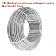DIA 5MM 304 투명 소프트 로프 스틸 와이어 빨랫줄 스테인레스 케이블 코팅 PVC, 08 Diameter 1.2mm, 5 Meter
