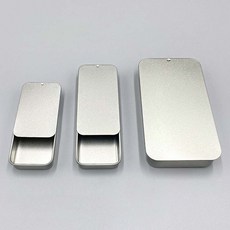 슬라이딩 사각 틴케이스 소형 미니 머리핀 정리함 다꾸 보관함 포토카드 약통 철재 수납함 철제 소품 보관_ 202677655EA