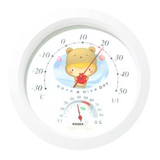 국산 곰돌이 온습도계 벽걸이 온도계 습도계, 블루, 1개