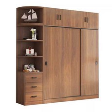 침실 옷장 이불수납장 키큰장 비키니장 원룸옷장 수납장 고급, (라이트월넛) 140x50x180 문2