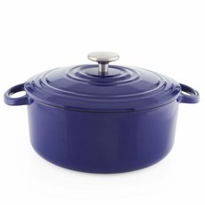 찬탈 라운드 캐스트 아이언 더치 오븐 양수냄비, Cobalt Blue, 4.7L, Cobalt Blue 4.7L