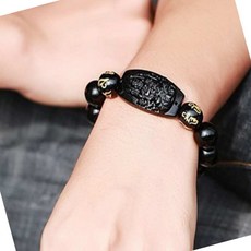 엠비아7 흑요석 팔찌 12mm 불동명왕 남자건강팔찌