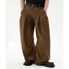 브랜드정품 트릴리온 TRILLION 울 라이크 인버티드 턱 와이드 팬츠 카멜 225518