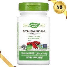 네이처스웨이 오미자 열매 580mg 100 베지 캡슐 비건 허브 아답토젠 글루텐프리, 100정, 1개