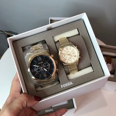 Fossil情侶對錶 美國代購 時尚鐵錶帶設計 情人節禮物推薦