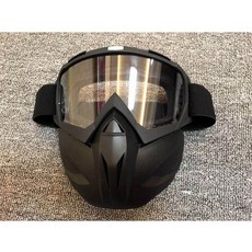 오토바이 고글 헬멧 라이딩 안경 방풍 방진 남성용, 검정 투명 필름