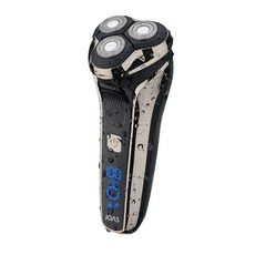 조아스 3중날 회전식 충전식 방수 휴대용 전기면도기 건습식 전동, 실버+블랙, JR-5660