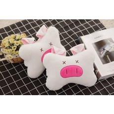 차량용 목쿠션 바다사자 토토로 돼지 캐릭터 자동차 헤드레스트 목베개 차베개 목베개 차베개 차베개 차베개 장식용 쌍끌이 차베개, 돼지 머리 베개 (한 쌍), 1개