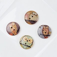 NEW)부엉이 나무단추 우드단추(8p)