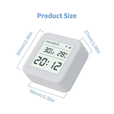 Tuya WiFi 스마트 온도 및 습도 센서 실내 라이프 제품 배터리 구동 Alexa와 호환 가능, 01 1 pcs WiFi