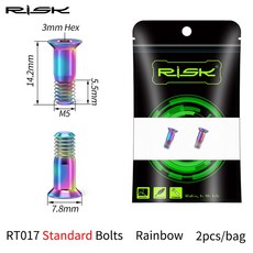 2MM 가이드 볼트 14 합금 나사 풀리 변속기 자전거 자키 2PCS 고정 티타늄 MTB 도로 M5 위험, 2pcs RT017 CL