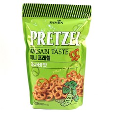 주전부리 업소용 옛날과자 인간사료 대용량 벌크과자 삼진씨앤에프 미니프레첼 와사비맛 800g, 1개