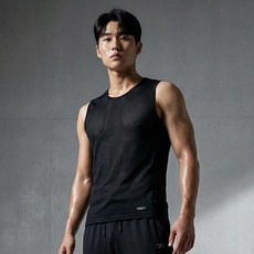 MCN 메쉬 쿨링 냉감 스포츠 민소매 나시 티셔츠 이너웨어 블랙