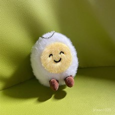 부드러운 촉감 미니 인형 가방 장식 귀여운 봉제 음식 재미있는 시뮬레이션 케이크 인형 디저트 장식 가방 장식 스시 선물 캐릭터 키링, 6-15cm, 온천알 - 눈을 가늘게 뜨고 웃는 얼굴