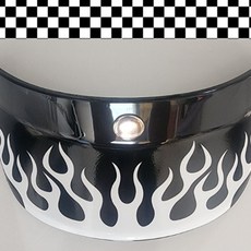 1+1 불꽃 그라데이션 데칼 클래식 헬멧 선바이저 챙 자체제작 커플템 원플러스원, 화이트