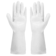 家務清潔 廚房PVC加厚塑膠洗衣洗碗打掃防水, 白色, 中 (M), 1個