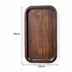 衚桃色竹製茶道托盤 - 燒烤/水果/麵包盤, 胡桃色長方形36*15*2.0CM, 1個