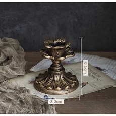有感選物 歐式復古雕花蠟燭燭台 居家裝飾擺件 附贈電子蠟燭燈, A款,贈送一個LED蠟燭燈
