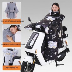 전기 자동차 스쿠터 페달 오토바이 방한 적합한 두껍고 털 안감 들어간 겨울 오토바이 방한 방풍 커버 따뜻하고 추운 날씨 PU 오토바이 방한 전신방한 방한커버 전신커버 스쿠터, PU 특대 사이드윙 워머 블랙