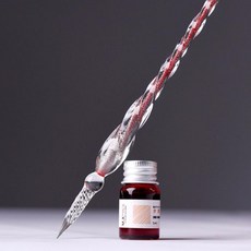 글라스펜 캘리그라피 딥펜 세트 5color [빈티지 캘리 글라스팬 독학 유리펜 유리 만년필 도구 준비물], 블랙