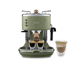 DeLonghi Icona Vintage 에스프레소 커피 머신 카푸치노 원두 분쇄, 녹색