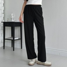여성 일자핏 롱 슬랙스 밴딩 팬츠 편안 기본 바지